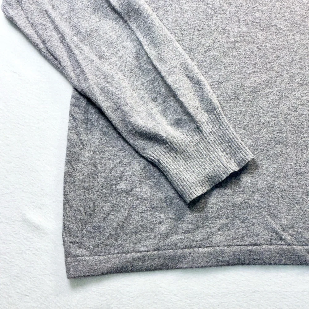Mens The North Face 1/4 Quarter Zip Sweater XL Heather Gray Cotton Wool Knit
